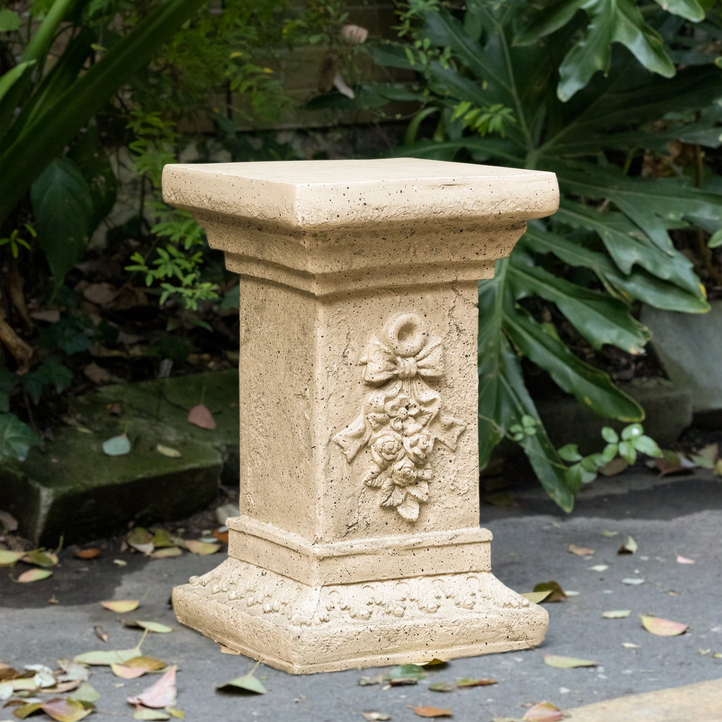 Briable Pedestal Column Plant Stand, 19 Inch, Indoor and Outdoor