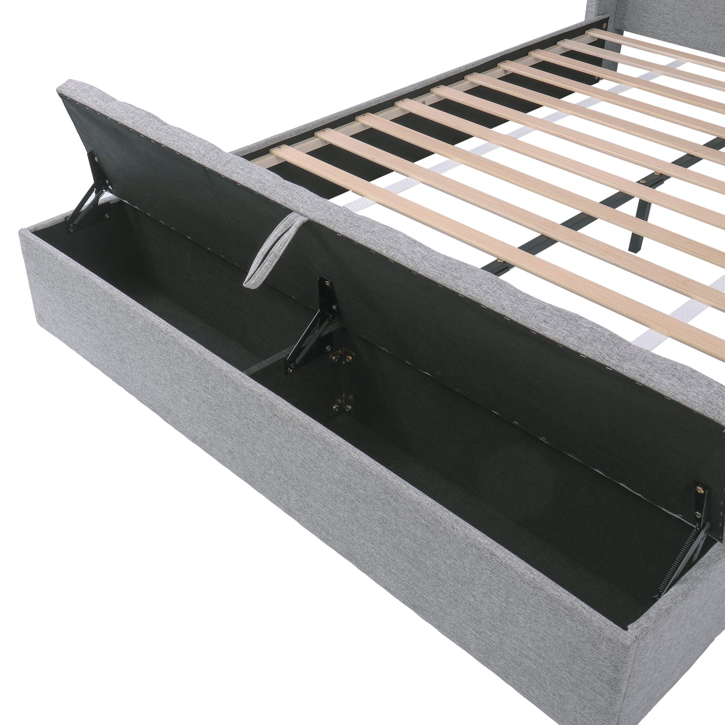 Cassander Queen Size Upholstered Platform Bed with Storage with Headboard