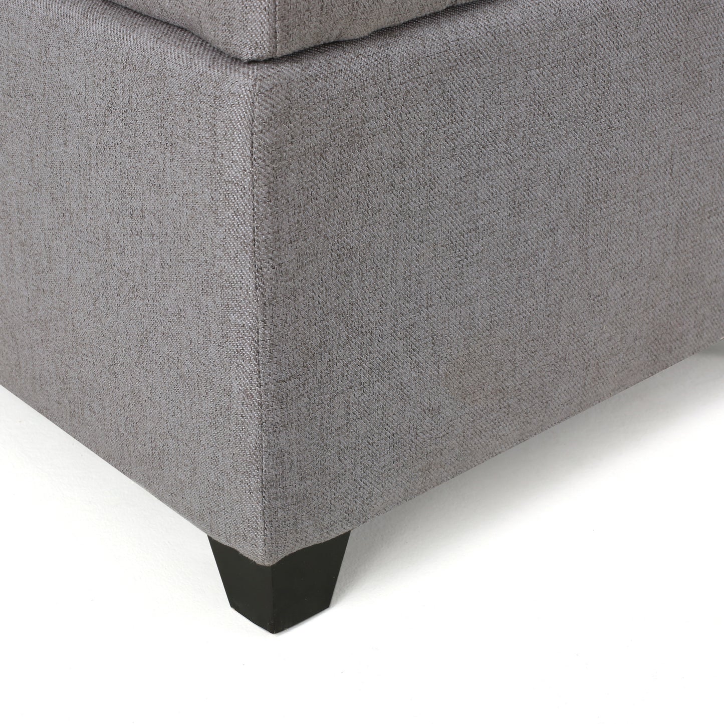 Brent Wood Fabric Storage Ottoman