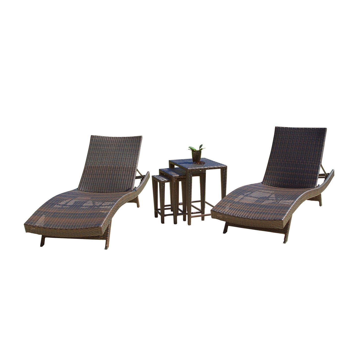 Lakeport 5p Outdoor Adjustable Chaise Lounge Set