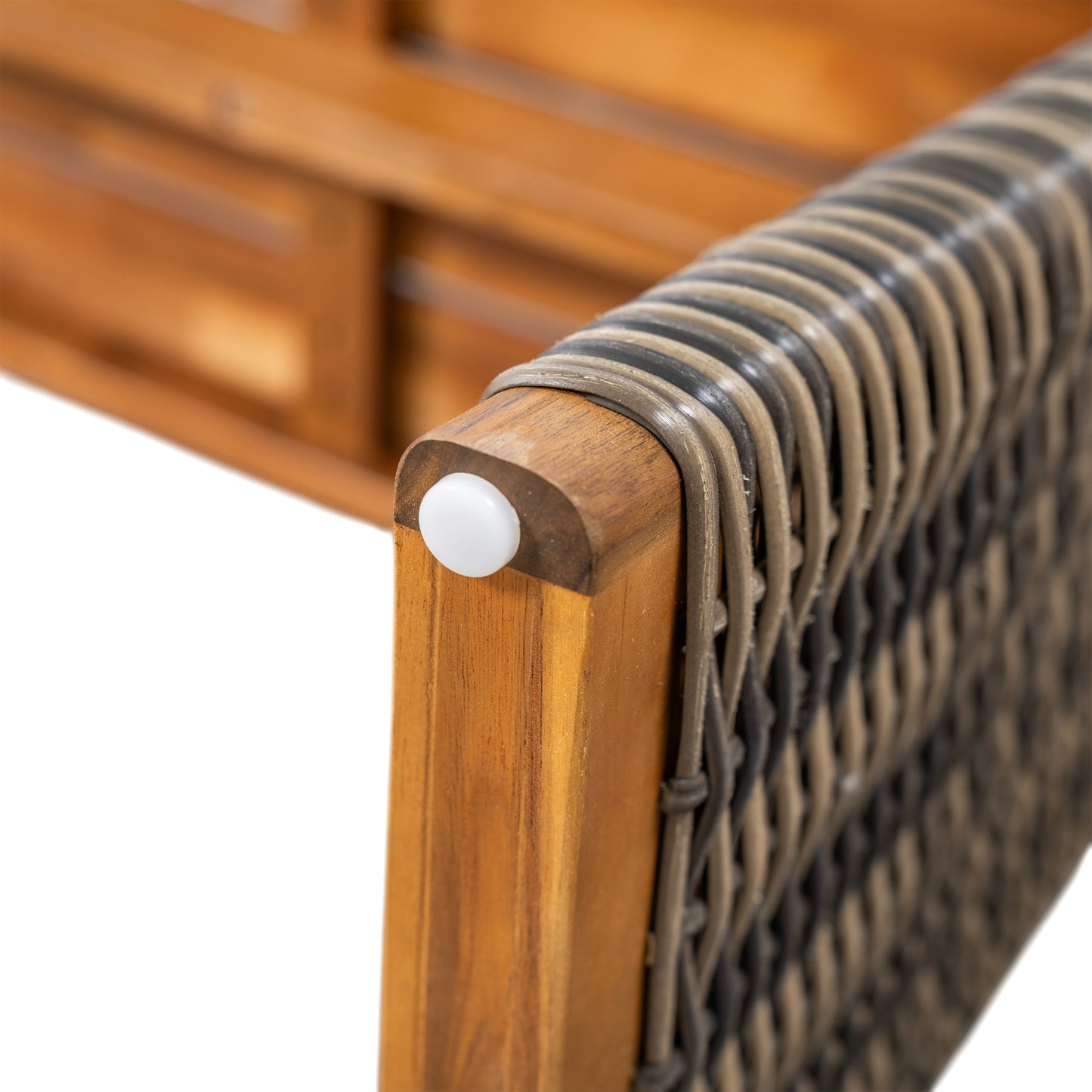 Vireor 3-piece Outdoor Acacia Wood Dining Table Set with 1 Table and 2 Benches