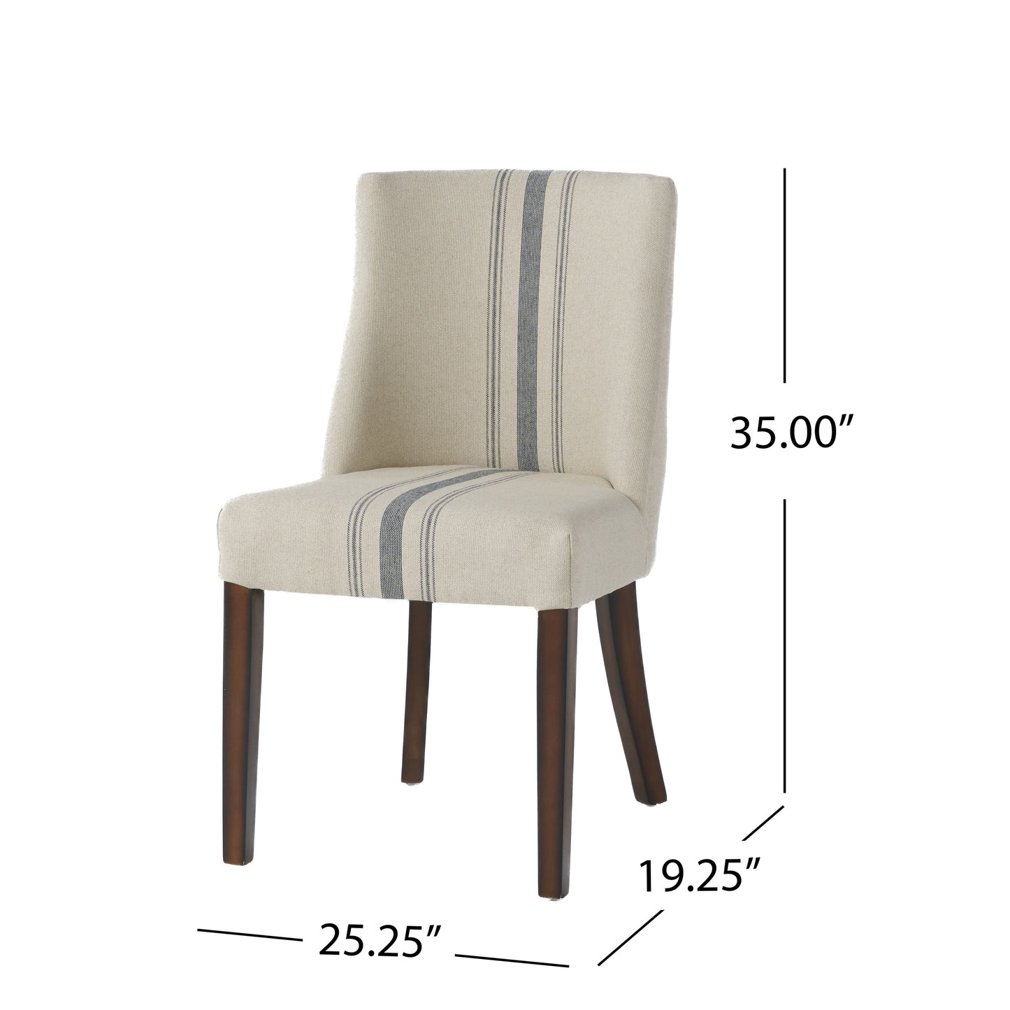 Rydel Stripe Fabric Dining Chairs (Set of 2)