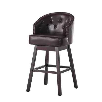Westman 30-Inch Brown Leather Swivel Backed Barstool (Set of 2)