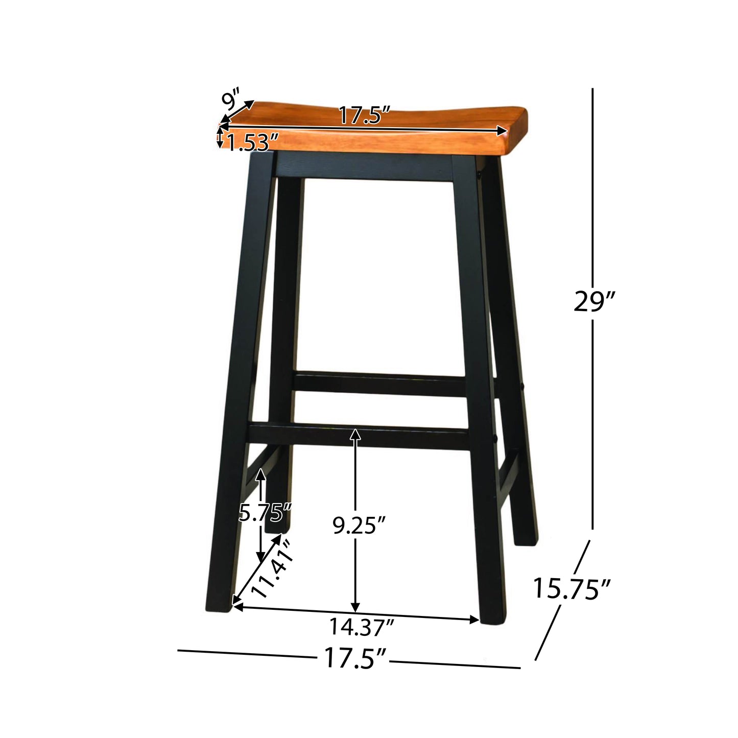 Toluca Saddle Wood 29-Inch Barstool (Set of 2)