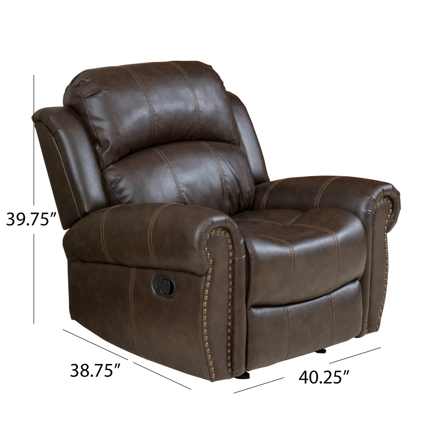 Harbor Contemporary Upholstered Faux Leather Gliding Recliner