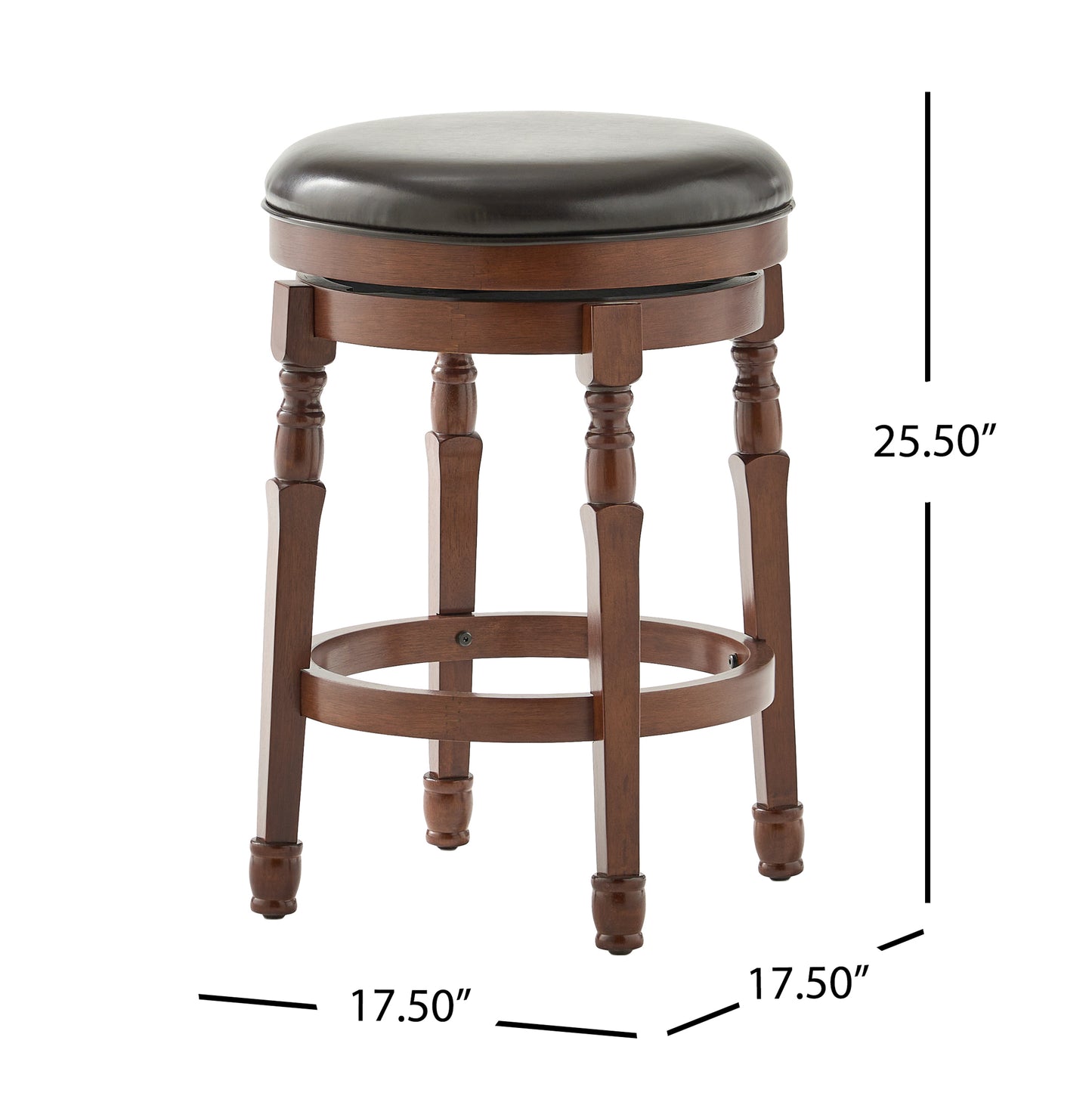 Jaxx Brown Leather Swivel 26-Inch Counter Stool (Set of 2)