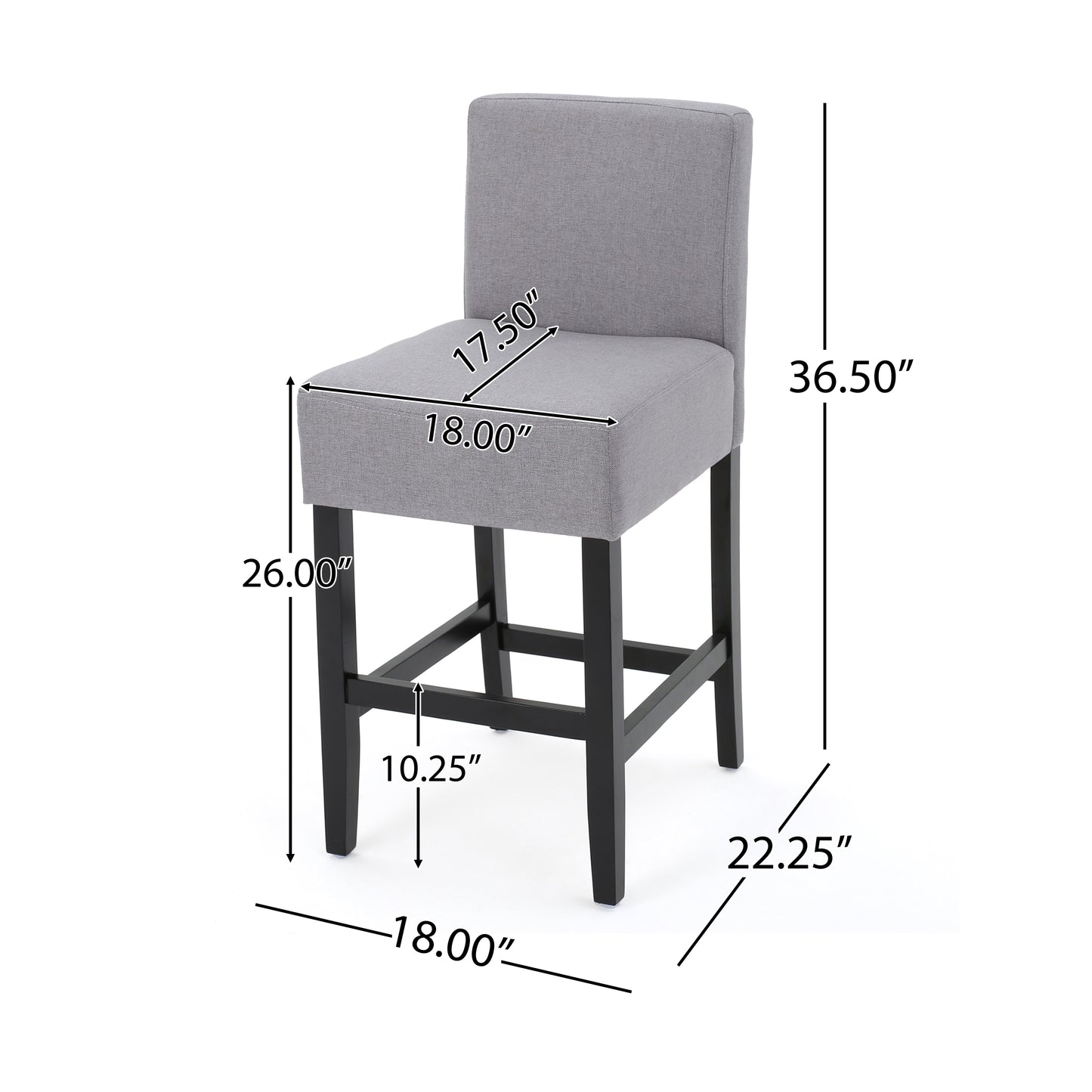 Peterborough Modern 26-Inch Fabric Counter Stool (Set of 2)