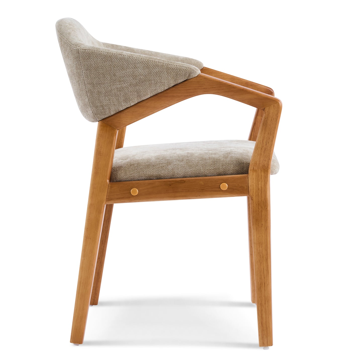 Arden Indoor Dining Chair Set of 2, Chenille Upholstered Armchairs with Bent Wood Frame, 300lbs Capacity, Ergonomic Curved Backrest