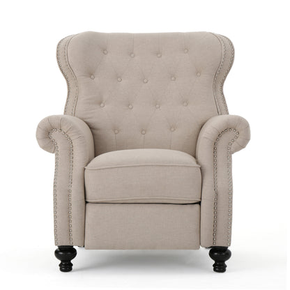 Waldo Tufted Back Studded Accent Recliner Armchair