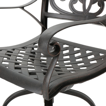 Calandra 30-Inch Outdoor Bronze Finished Cast Aluminum Barstools