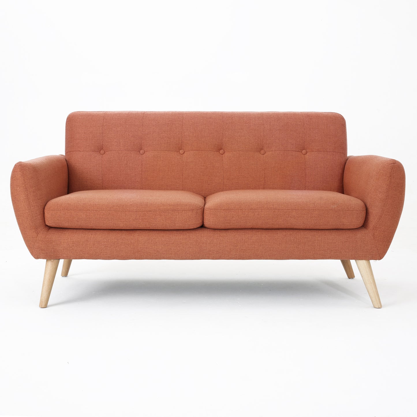 Joseline Mid Century Modern Petite Fabric Love Seat