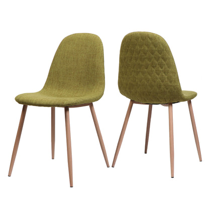 Sherdan Mid Century Fabric Dining Chairs with Wood Finished Legs - Set of 2