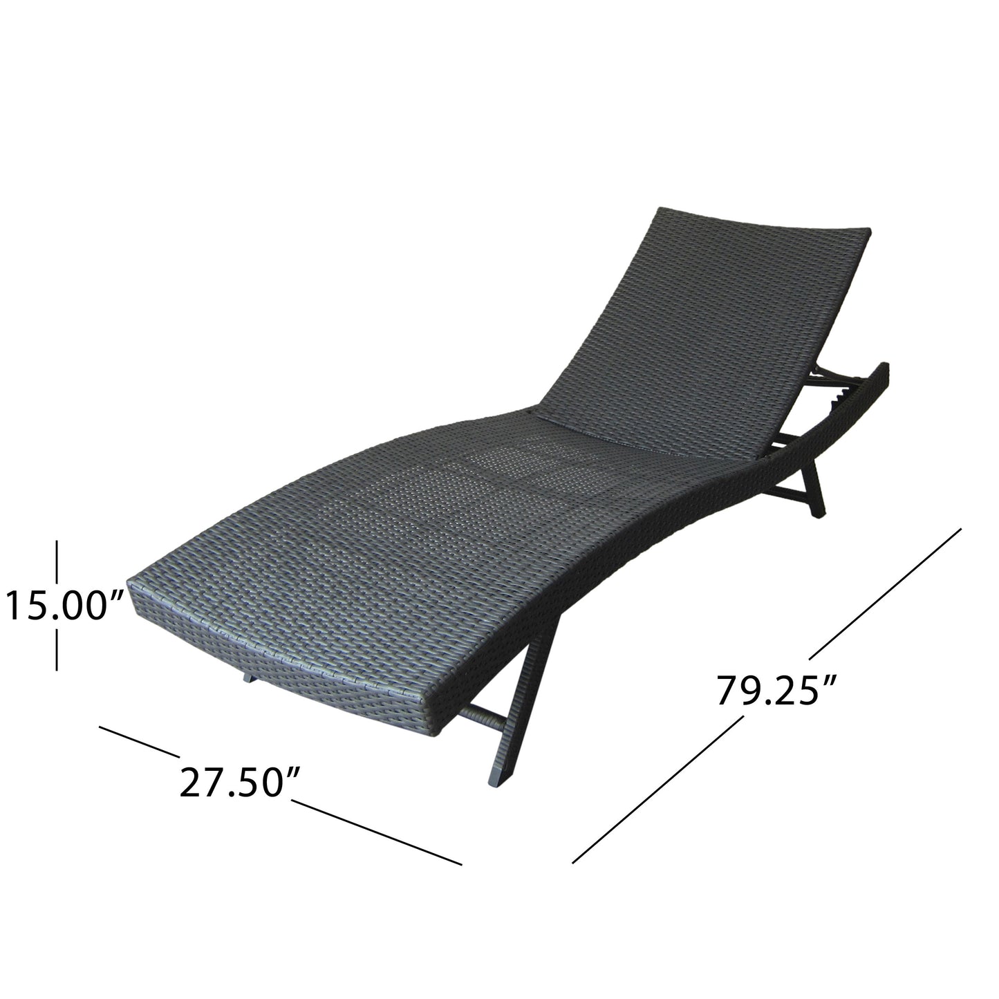 Eliana Outdoor Gray Wicker Chaise Lounge