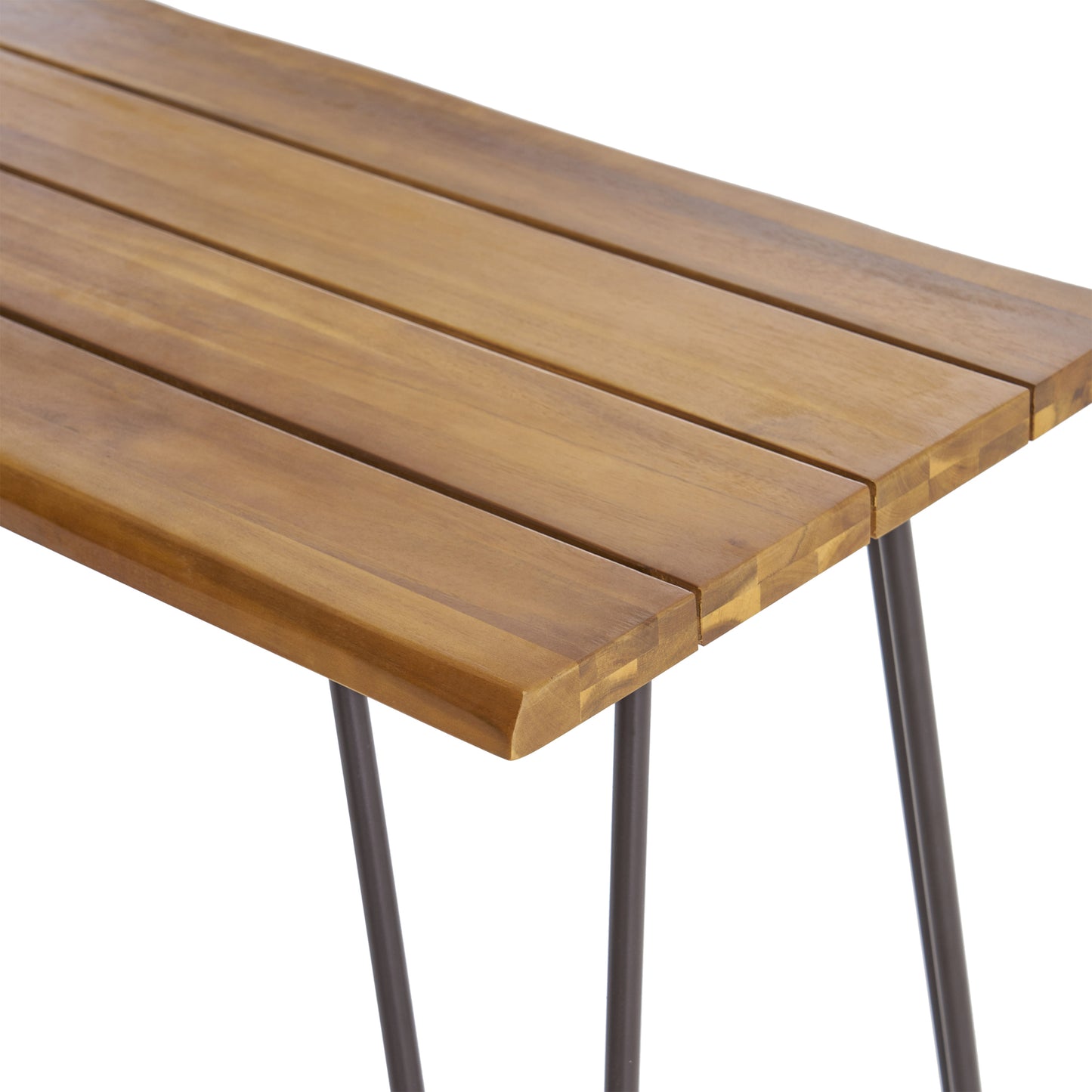 Avy Outdoor Modern Industrial 3 Piece Acacia Wood Bar Set