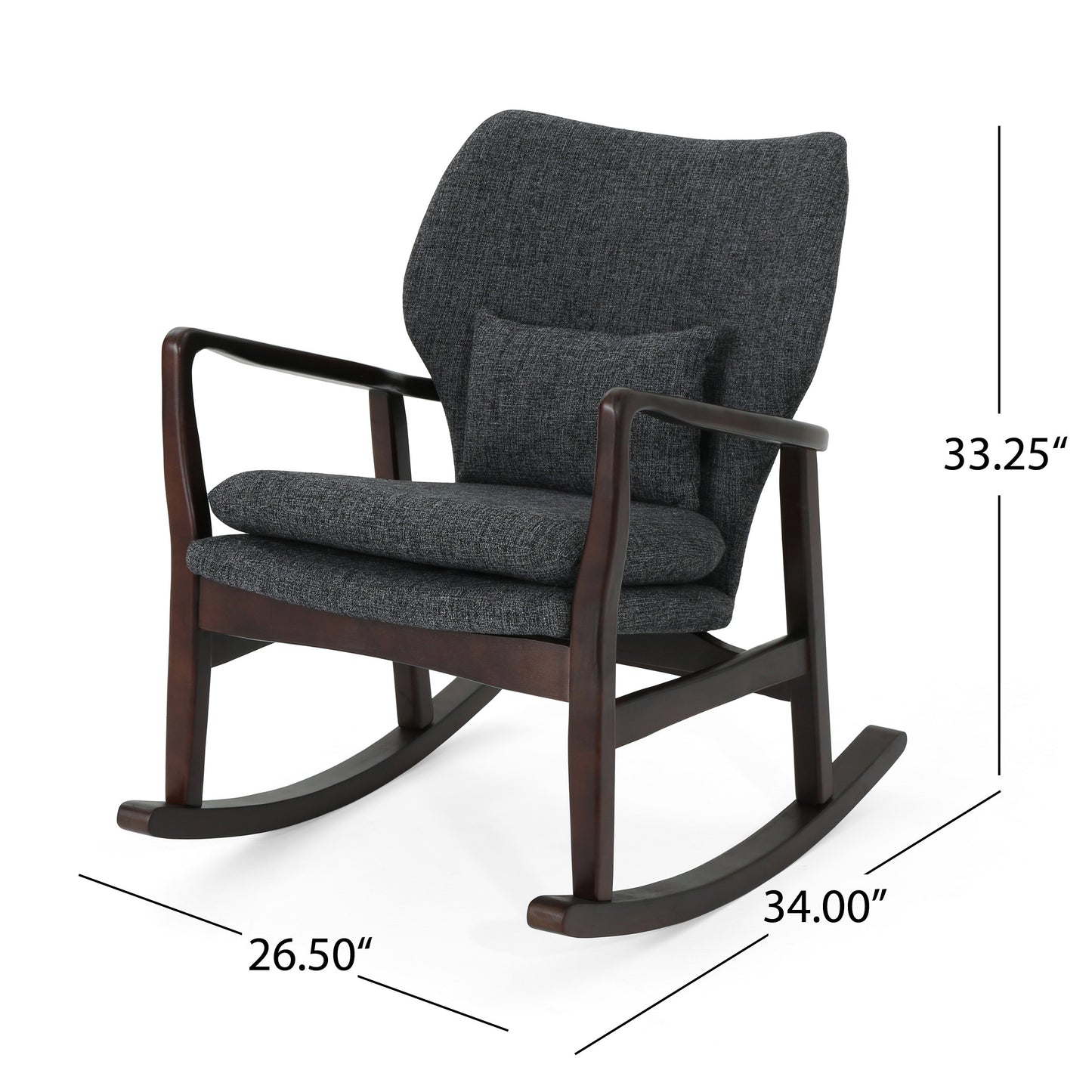 Balen Mid Century Modern Upholstered Rocking Chair