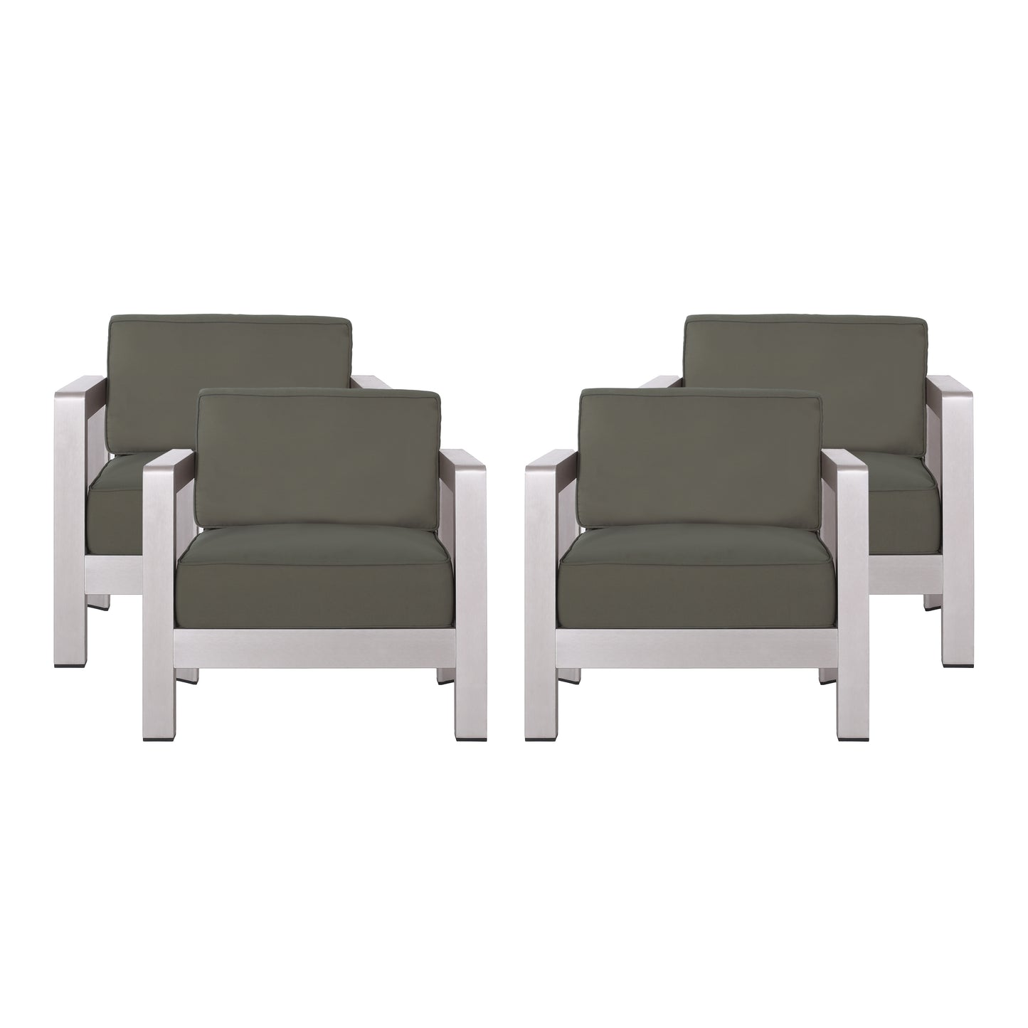 Booth Outdoor Aluminum Club Chairs