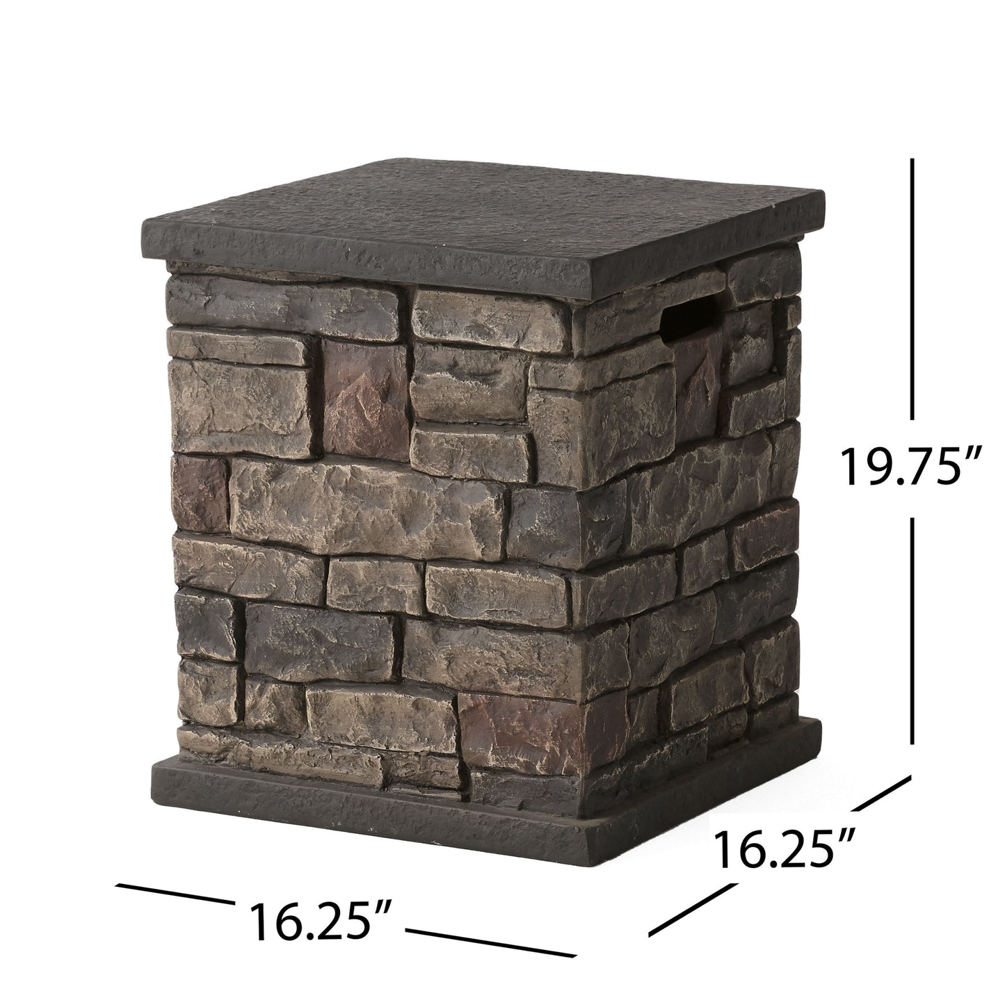 Lillian Outdoor 32" Octagonal Light Weight Concrete Fire Pit - 40,000 BTU, Mixed Brown