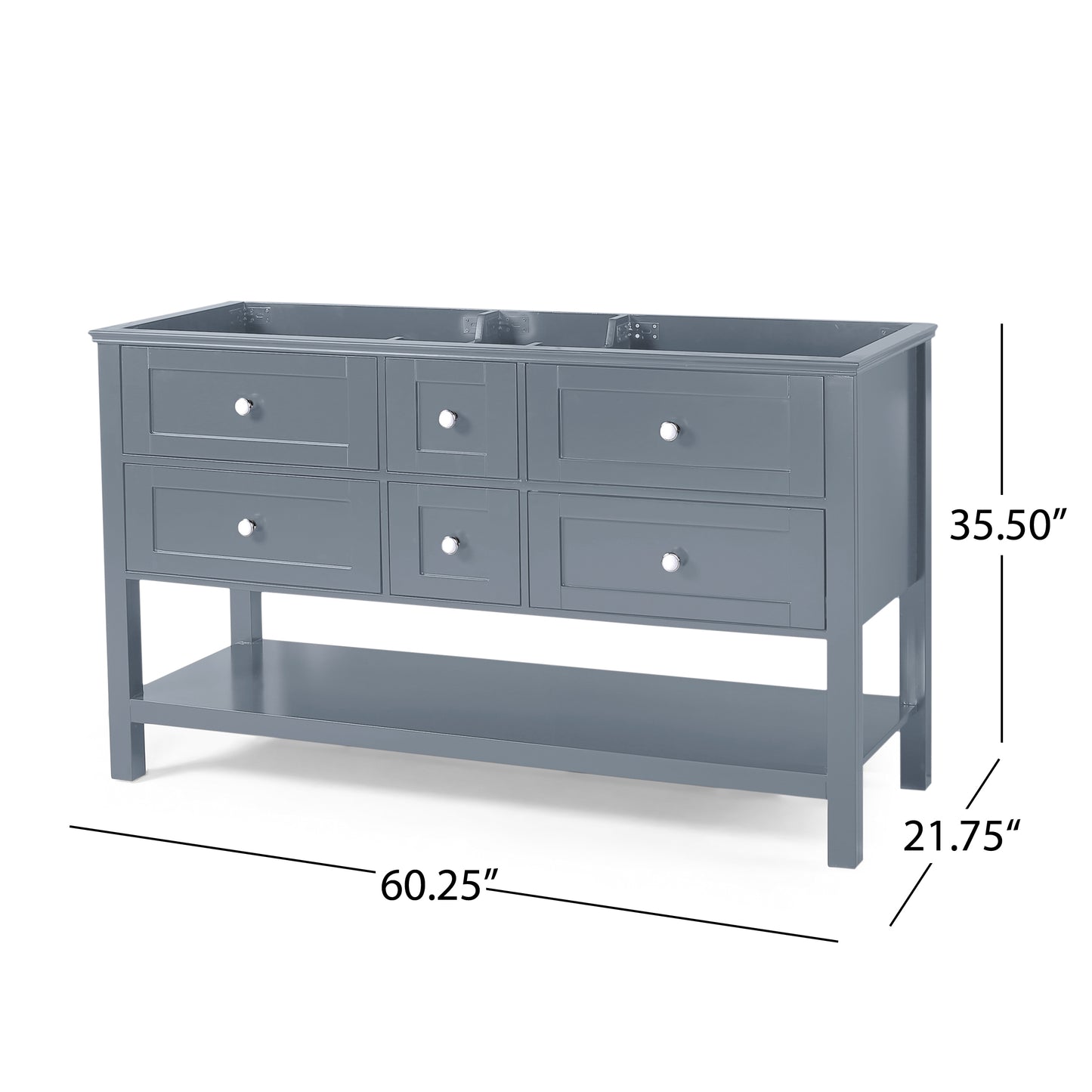 Douvier Contemporary 60" Wood Bathroom Vanity (Counter Top NOT Included)
