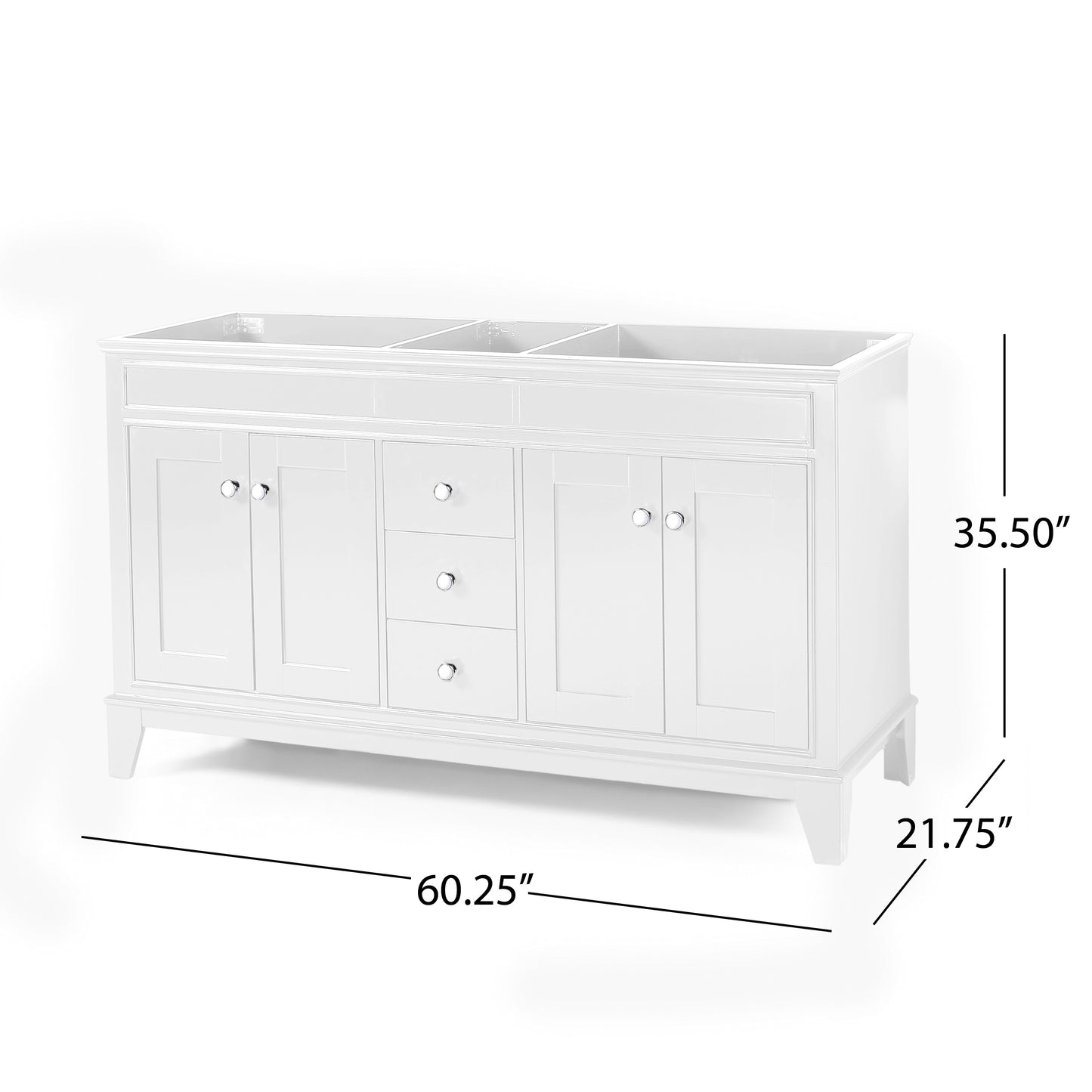Feldspar Contemporary 60" Wood Bathroom Vanity (Counter Top Not Included)