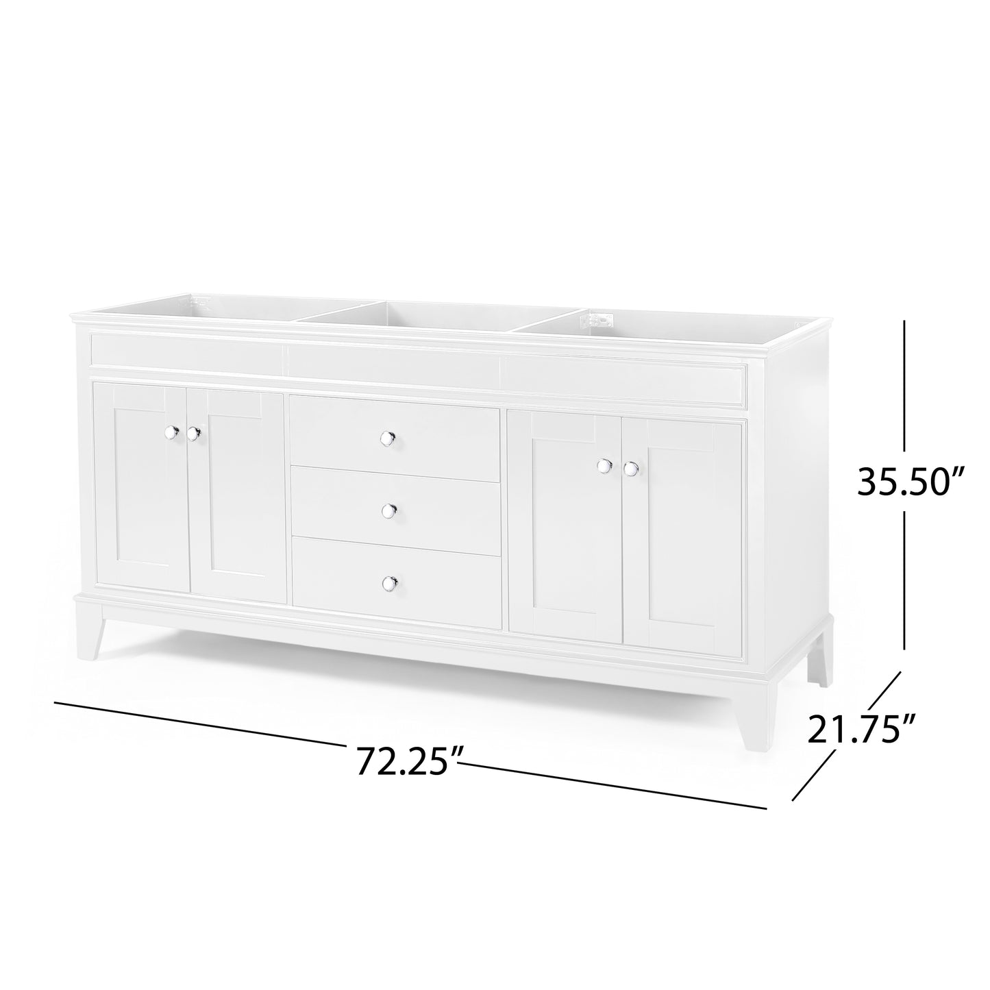 Feldspar Contemporary 72" Wood Bathroom Vanity (Counter Top Not Included)