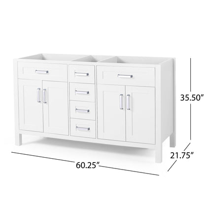 Greeley Contemporary 60" Wood Bathroom Vanity (Counter Top Not Included)