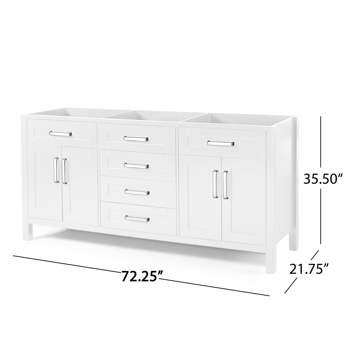 Greeley Contemporary 72" Wood Bathroom Vanity (Counter Top Not Included)