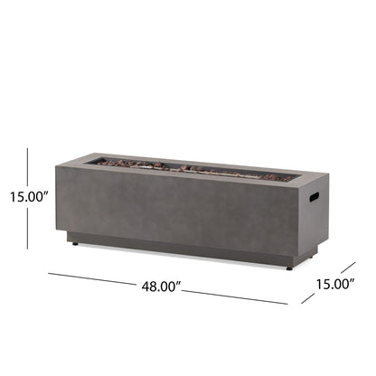 Jefferson Outdoor Rectangular Fire Pit with Tank Holder
