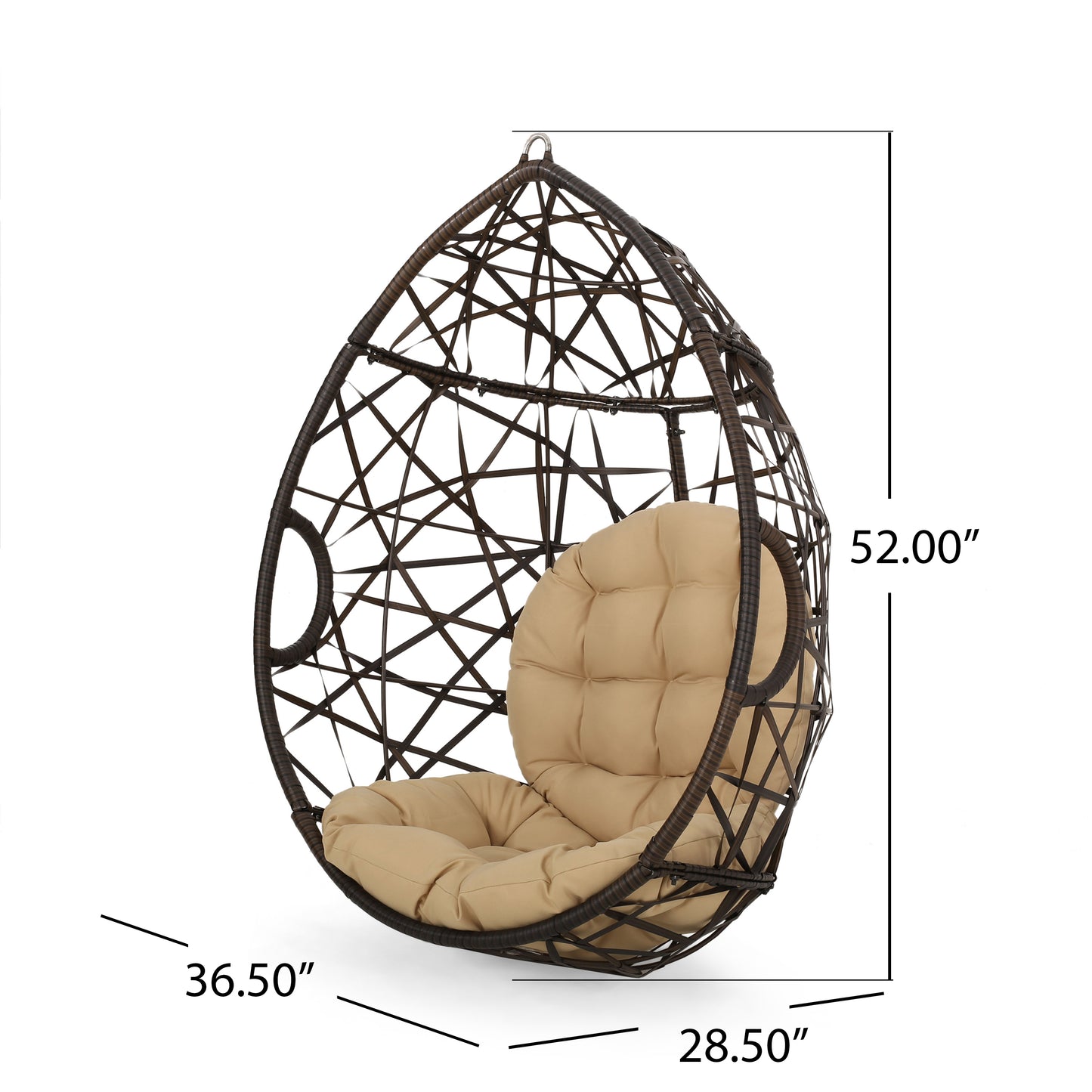 Berkley Indoor/Outdoor Wicker Hanging Egg / Teardrop Chair (Stand Not Included)