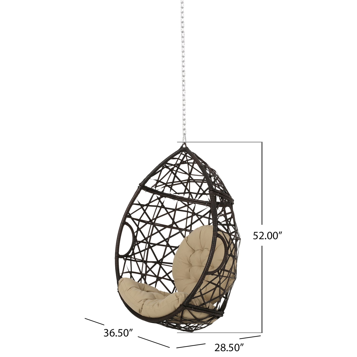 Layden Indoor/Outdoor Wicker Hanging Egg / Teardrop Chair (NO STAND)