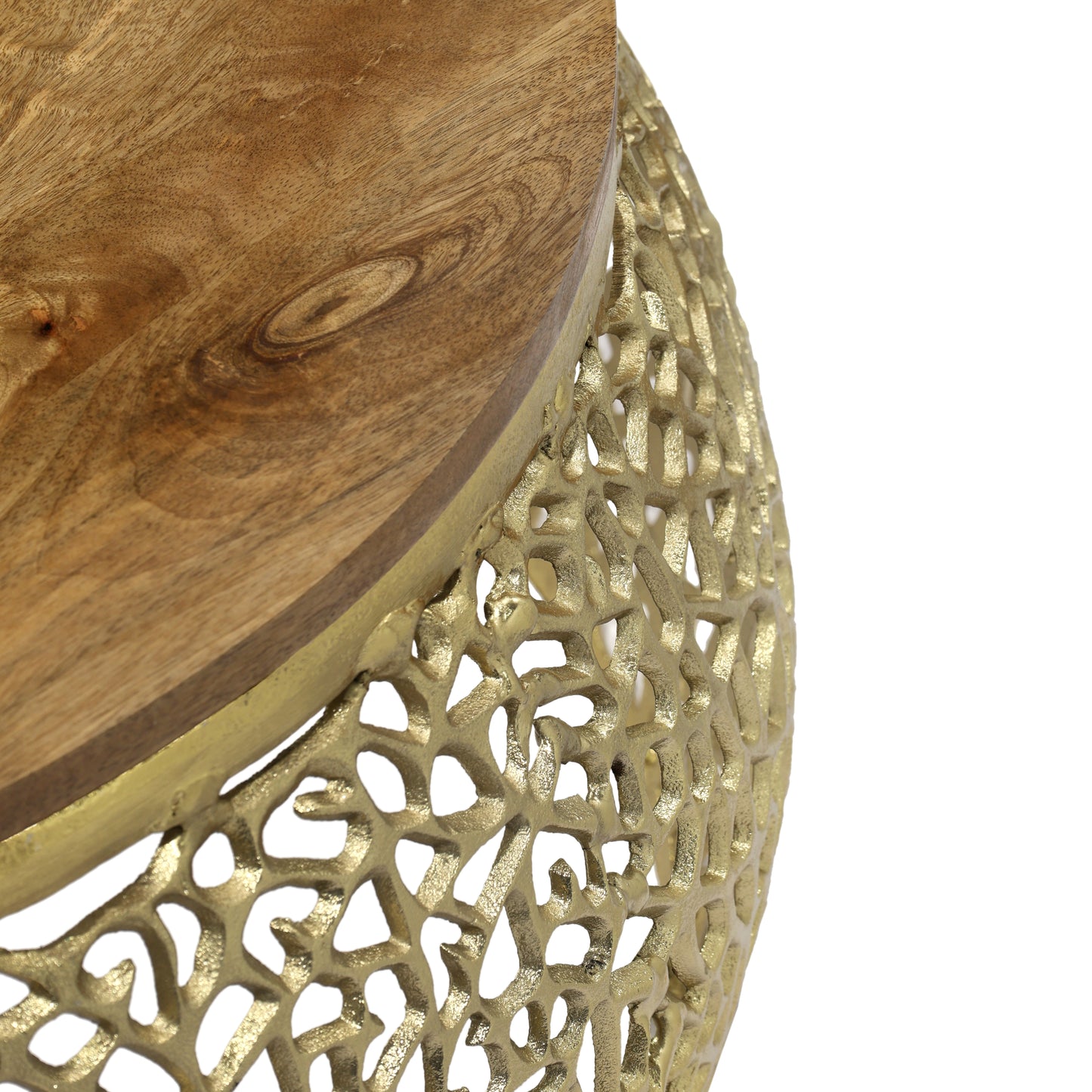 Barthale Aluminium coffee table with Mango wooden top