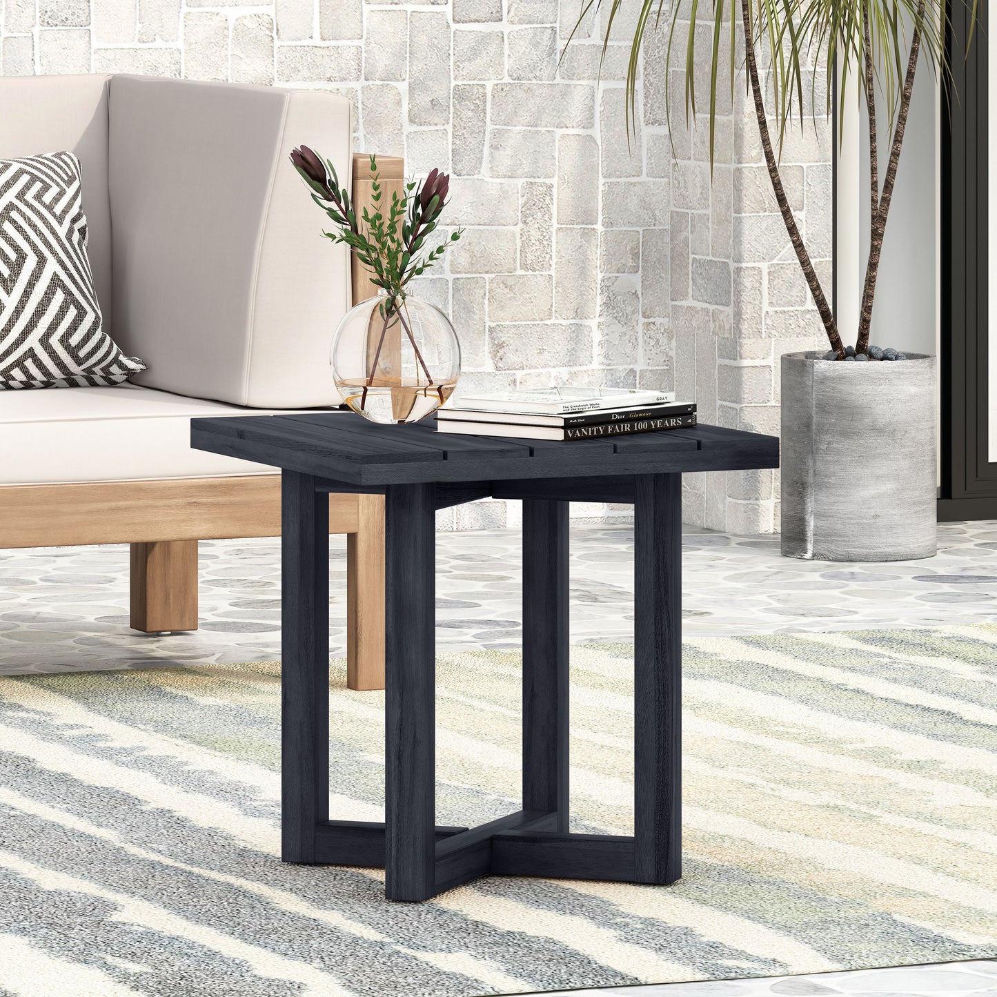 Ellan Square Side Table, Black