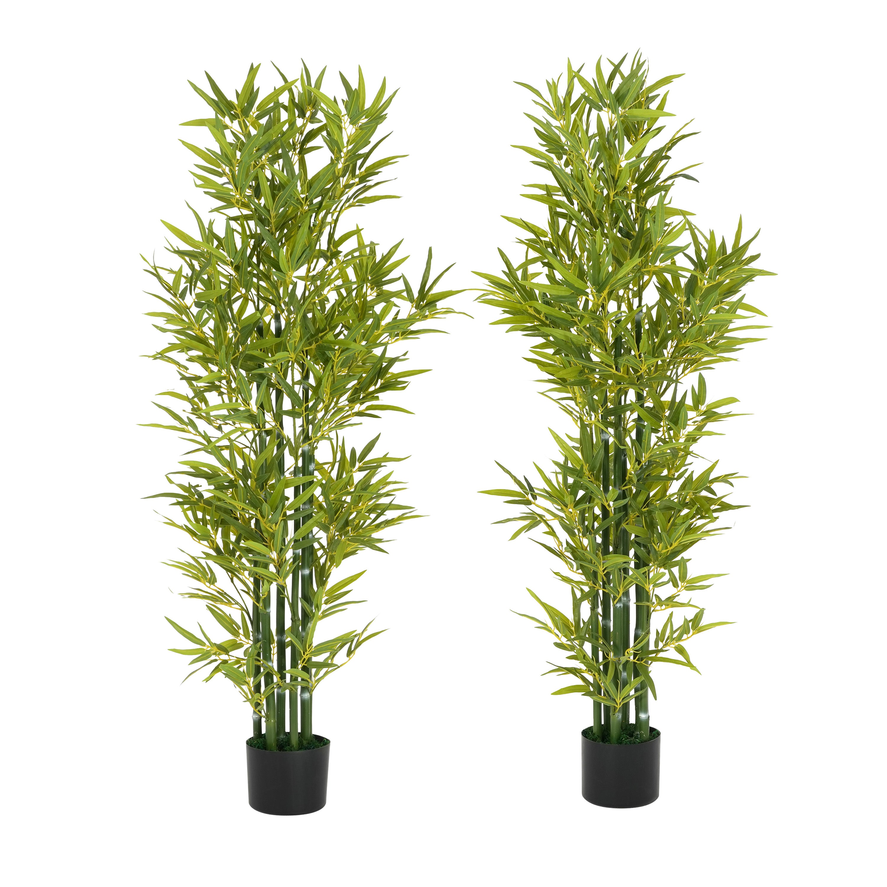 Christopher Knight Home- Hortense Artificial Bamboo with Black Plastic Pot Set of 2