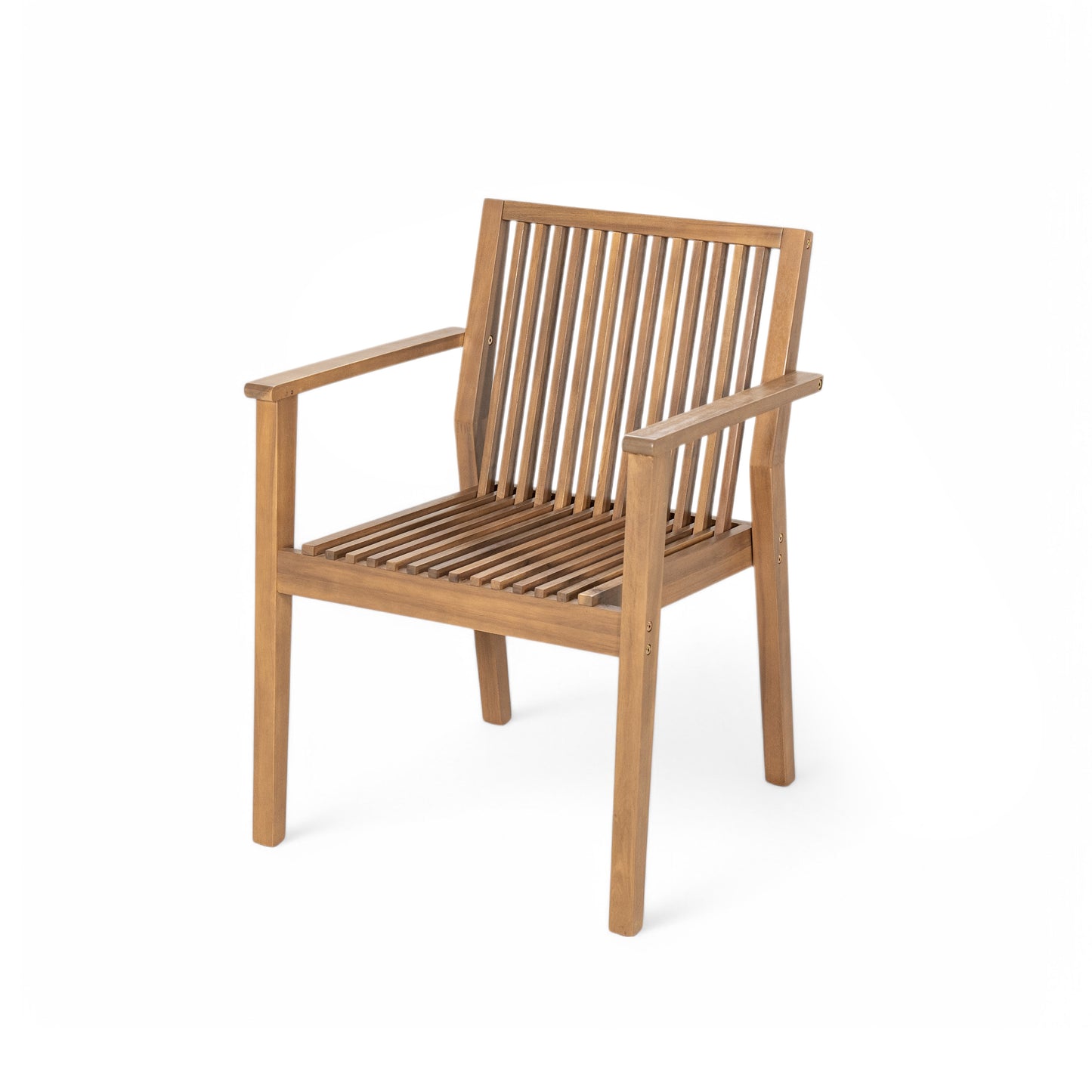 Somadorin Patio Dining Chair Set of 2 - Sturdy Acacia Wood, Comfortable Waterproof Seating