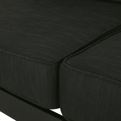 Gadd Outdoor Aluminum Loveseat with Cushions, Black, Dark Gray