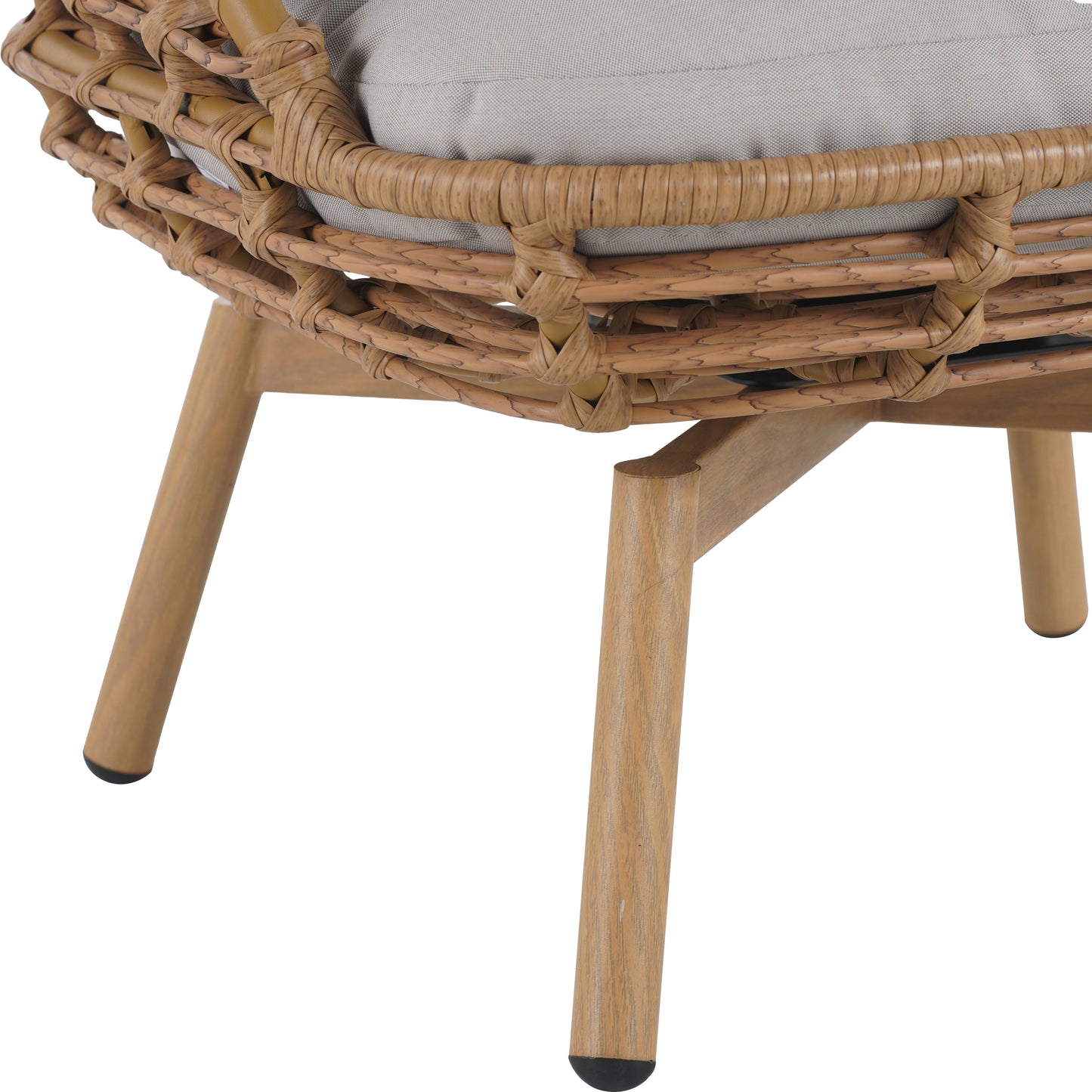 Ellison Outdoor Wicker High-back Lounge Chair