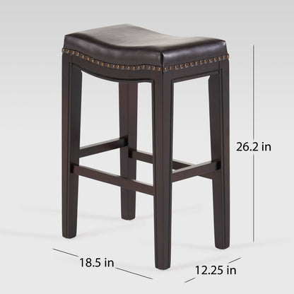 Contemporary Studded Counter Stool (Set of 2)