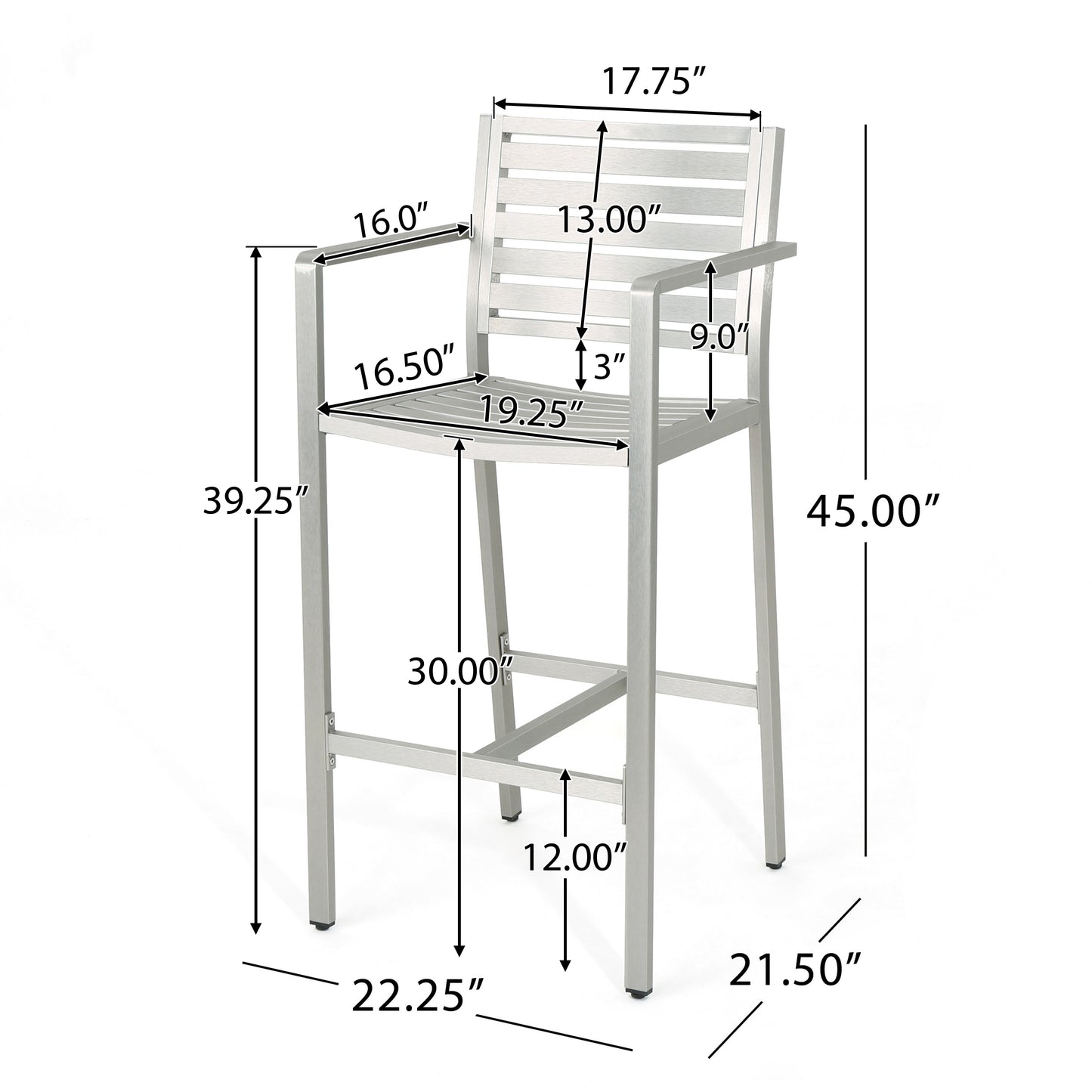 Outdoor Aluminum 5 Piece Bar Set