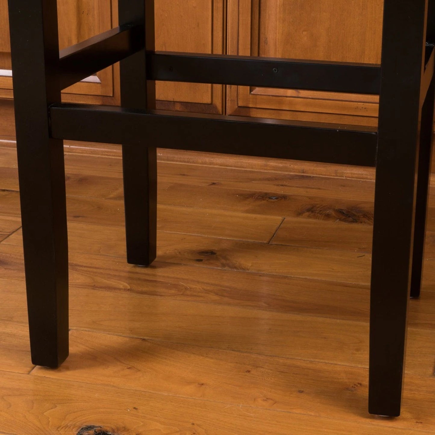 Ogden Contemporary Faux Leather 30 Inch Backless Barstool (Set of 2), Brown and Matte Black