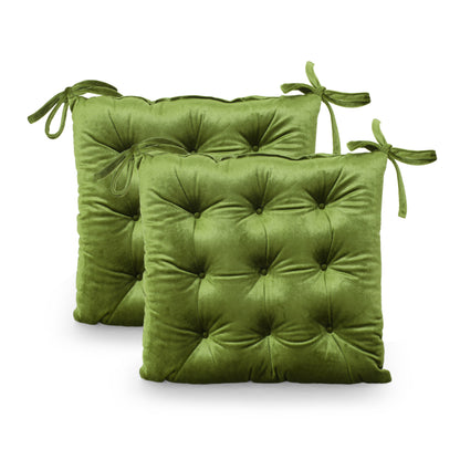 Asma Tufted Velvet Dining Chair Cushion Pads (Set of 2)