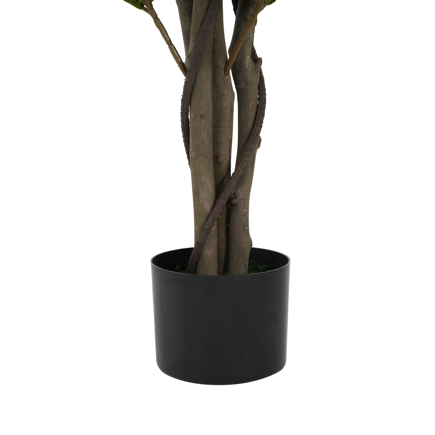Halvard 51" Artificial Fiddle Leaf Fig Tree with Black Plastic Pot