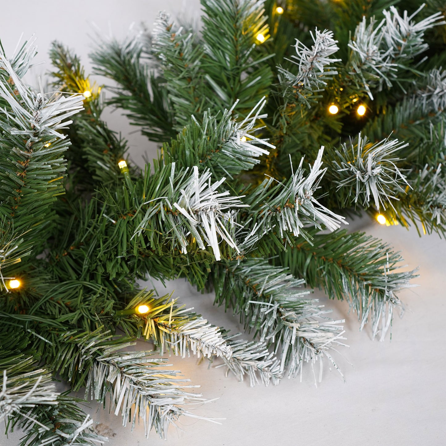 Pereg Artificial Christmas 3-Piece Set Wreath and Set of 2 Entrance Trees X-mas with LED Lights Easy Assembly