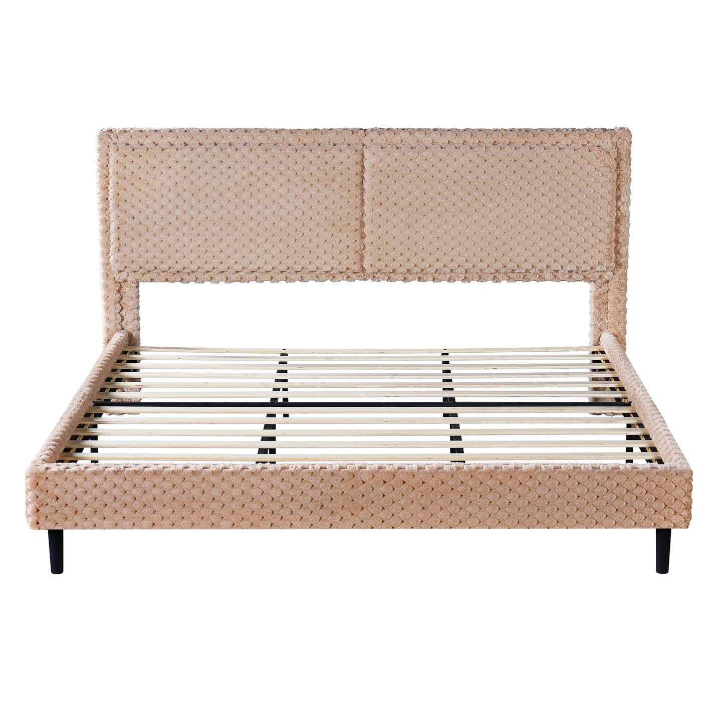 Fessil Simple Modern Plush Soft Bed Comfortable Backrest Bedroom Bed