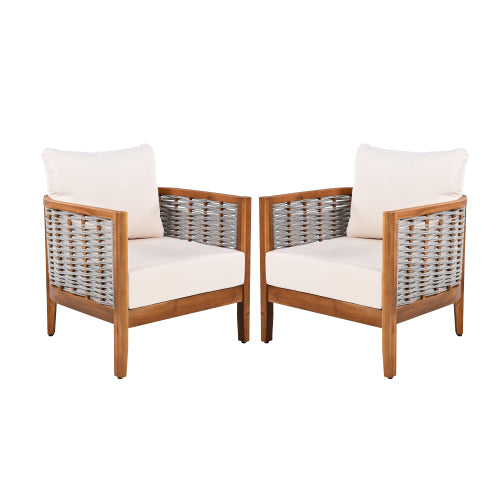 ThruBeam Outdoor Unique Tub Design Armchair with Woven Rope, Patio Furniture