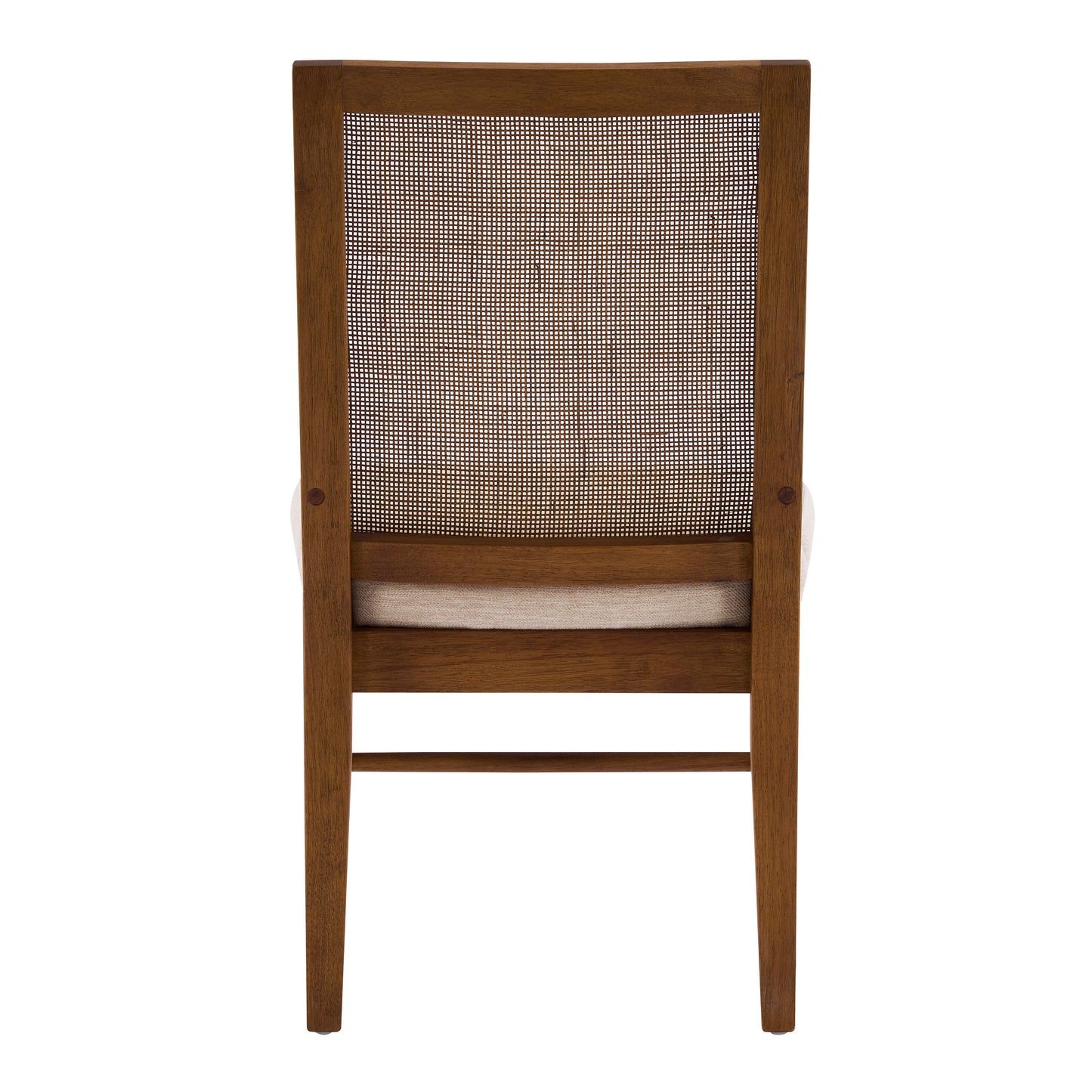 Elower Upholstered Dining Chair with Cane Back and Solid Rubber Wood Legs (Set of 2)