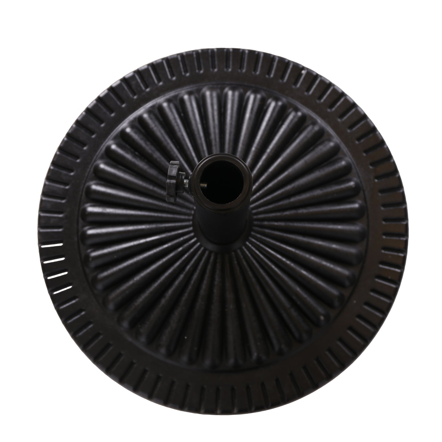 Seymour Outdoor Black Resin and Steel Umbrella Base