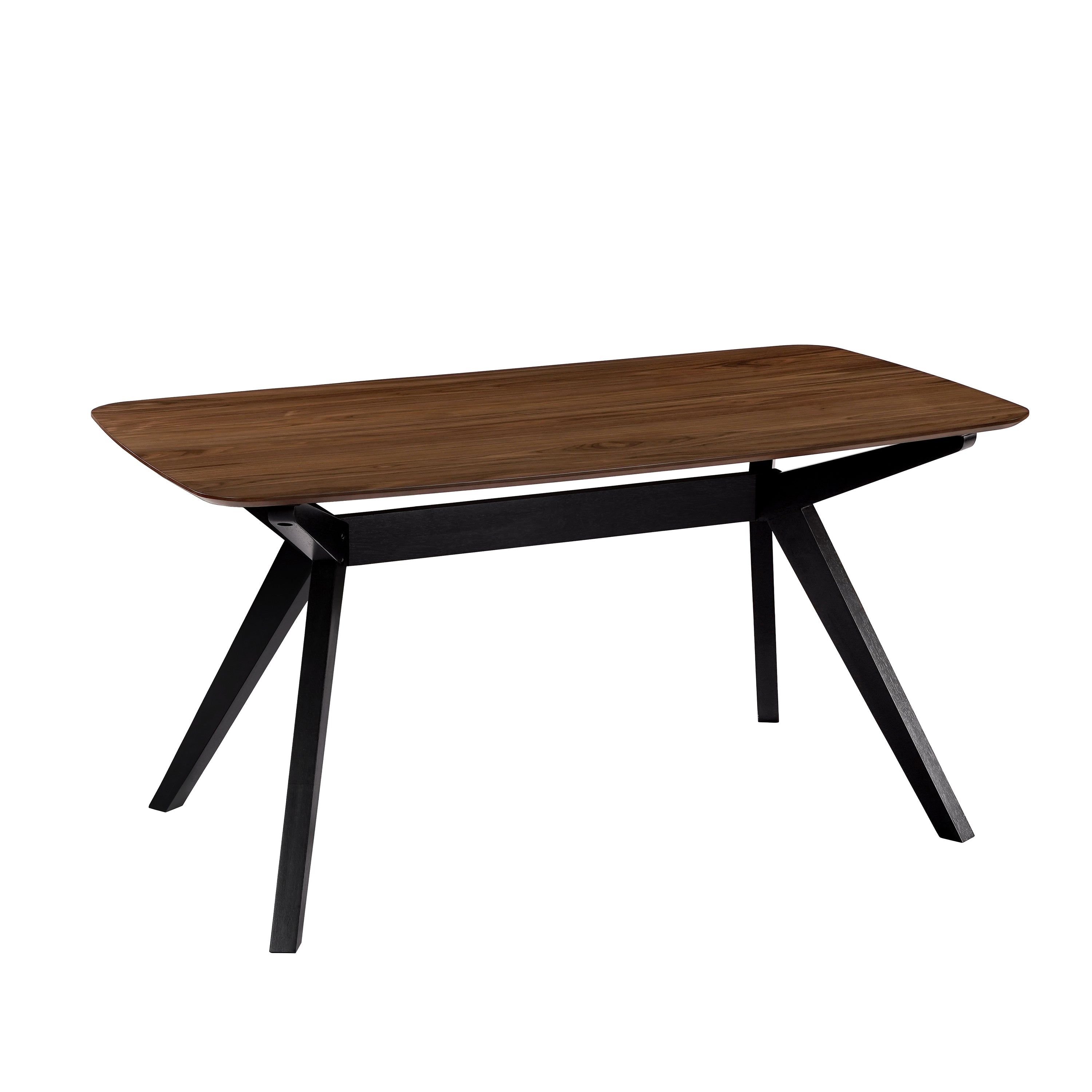 Mordy Dining Table, Walnut Brown Solid Wood 90-108 Inch Expandable Leaf