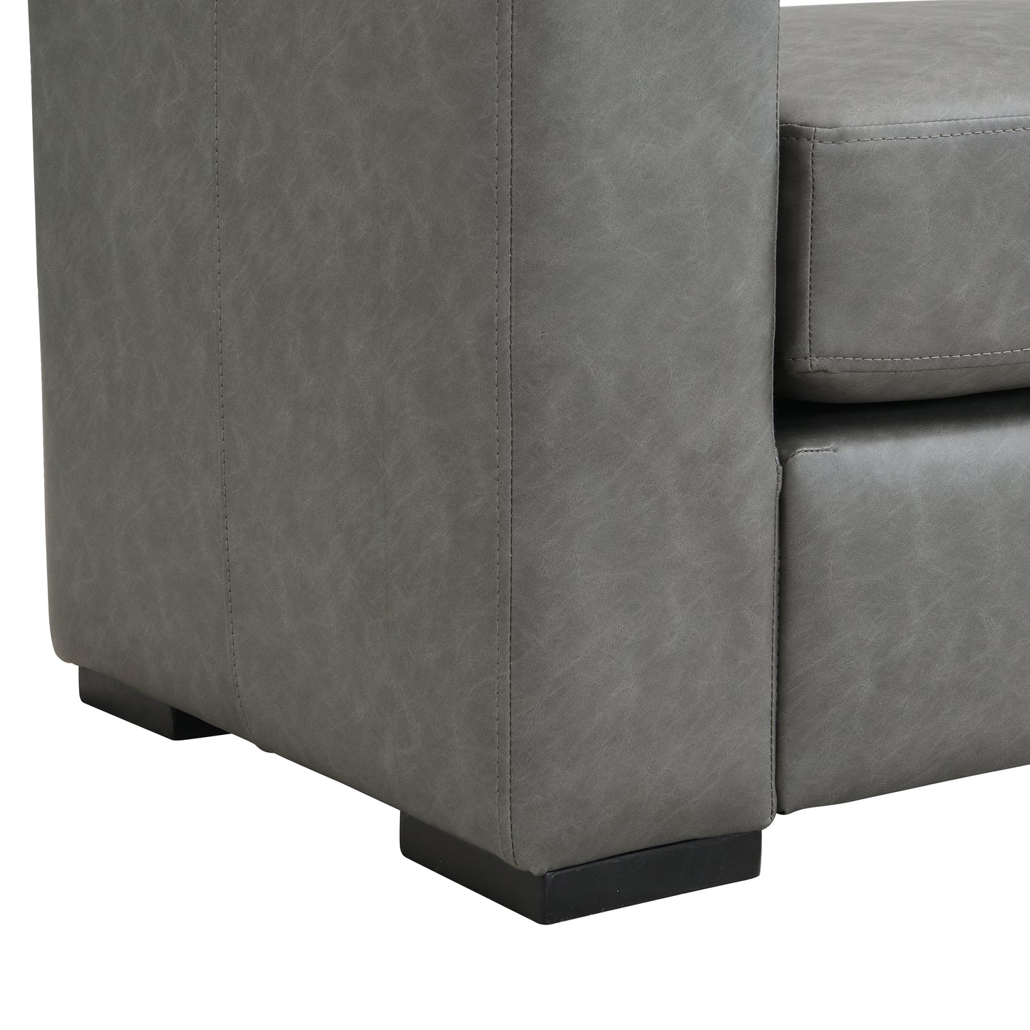 Narionae Stylish and Durable Grey Faux Leather Ottoman