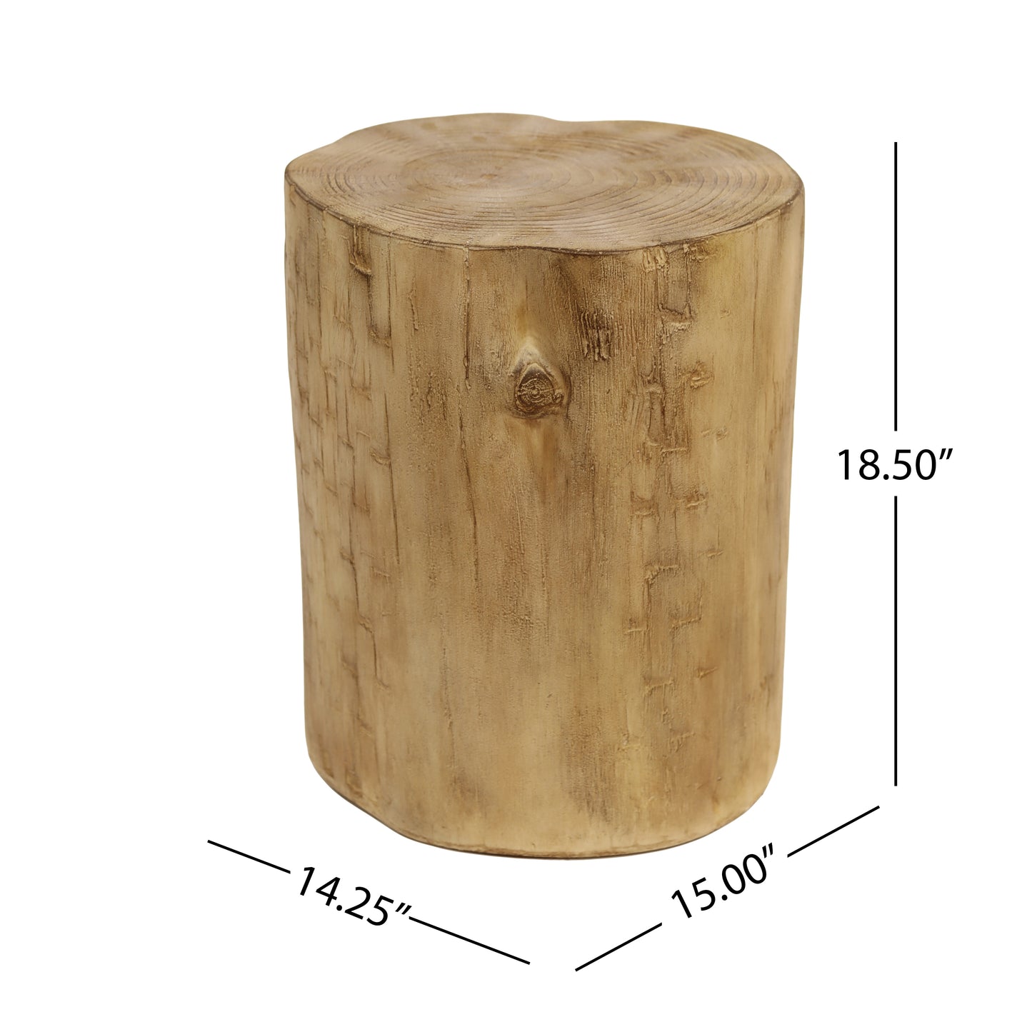 Lucas Indoor & Outdoor Contemporary Hand-Painted Wood Stump End & Side Table