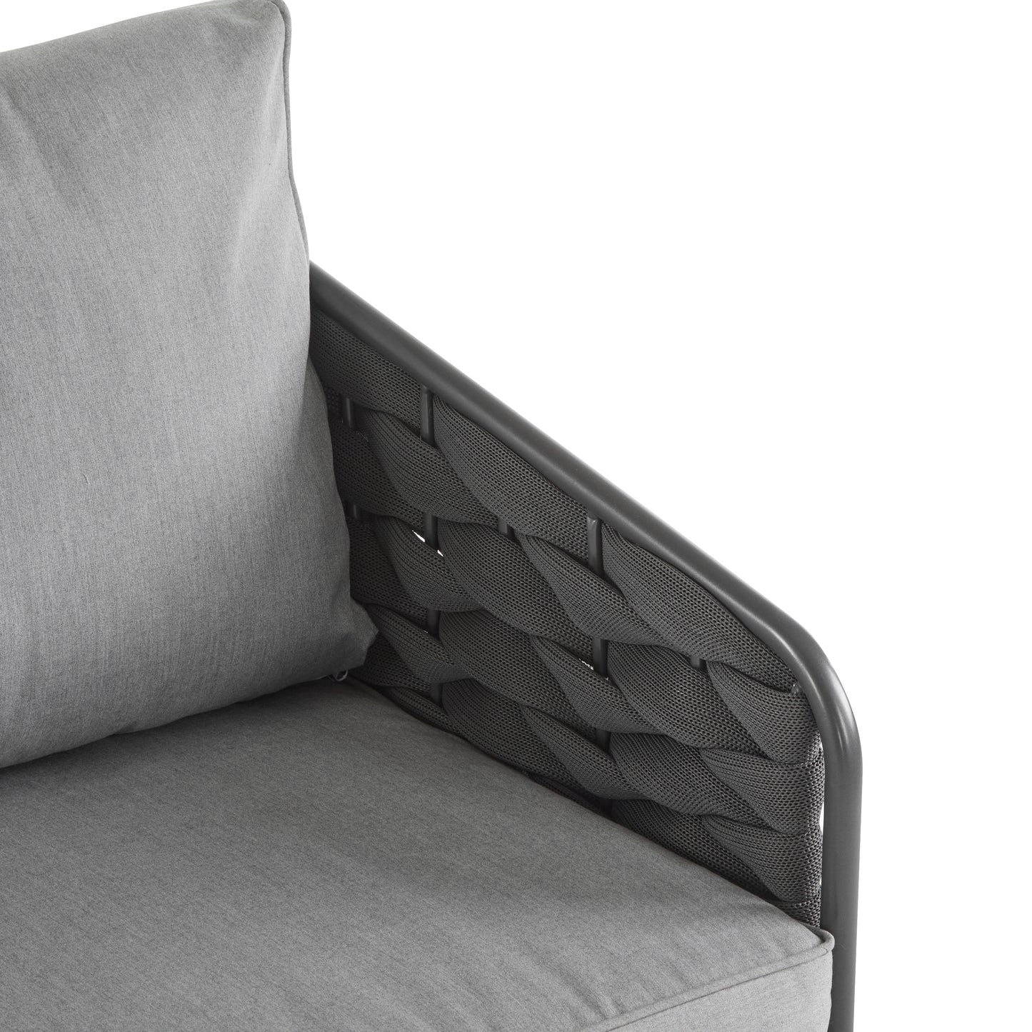 Limber 4-Pieces Outdoor Metal Patio Furniture Set, 4-Seat Patio Furniture Sofa Set with Cushion, Modern Outdoor Furniture Deep Seating