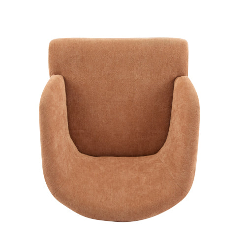 Mossly Modern Accent Chair with Round Back & Wooden Legs - Mid-Century Inspired Lounge Chair for Living Room, Bedroom